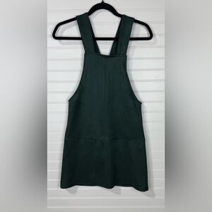 New Look  green suede overhall jumper dress. Size 0.